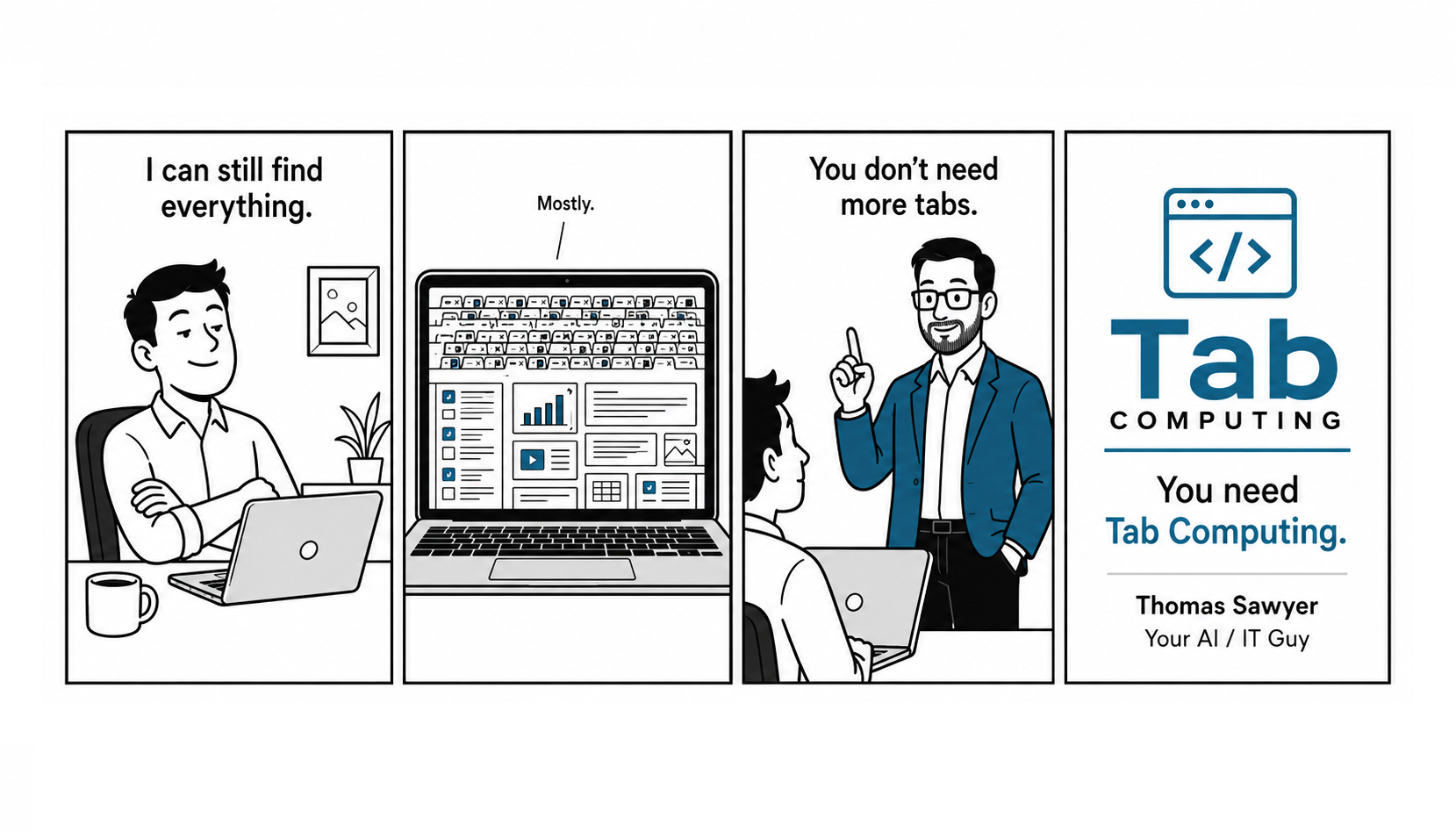 Back of the Tab Computing business card.